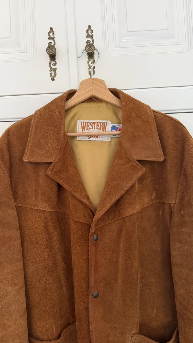 Schott Western 395 Suede Made in USA Vintage