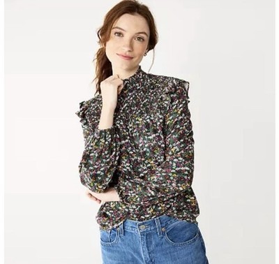 NEW Draper James Top Women's XL Multicolor Floral Long Sleeve Cottagecore Blouse