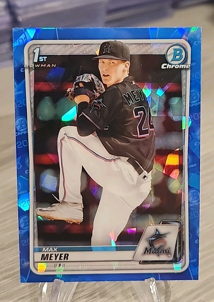 Max Meyer 2020 Bowman Chrome Sapphire 1st Bowman #BD-50 Miami Marlins