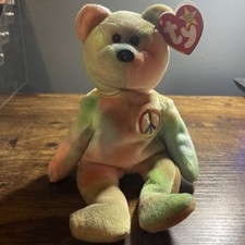 TY Beanie Baby - PEACE the Ty-Dyed Bear (8.5 inch) - MWMTs Stuffed Animal Toy