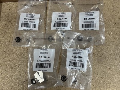 5 Pack - Belkin Cat6A 568A/568B Network Keystone Jack Shielded F2CP006-H B02