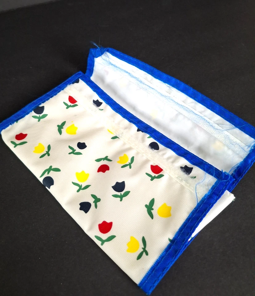 Bolso organizador de cupones vintage blanco floral Carol Wright con divisores clutch Foto 3 de 4