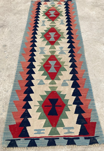 Vintage Traditional Handmade Beautiful Turkish Kilim Floor Rug Carpet 230x80 cm