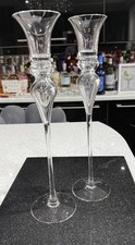 **** ELEGANT PAIR OF GLASS CANDLESTICKS **** Possibly Villroy & Boch