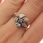 COLEMAN CO. 12K Multi-Gold Sterling Vintage Topaz Amethyst Citrine Ring Size 8.5
