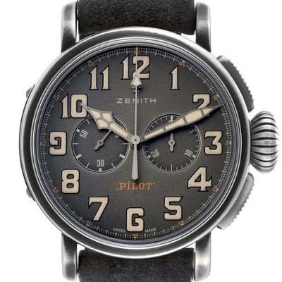 Zenith Heritage Pilot Type 20 Chronograph Steel Titanium Mens Watch 11.2430.4069