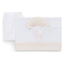Italbaby 3pc BEAR Ivory 100 Cotton Pram Sheet Set