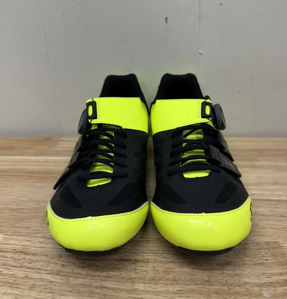 Zapato de ciclismo de carretera Giro Sentrie Techlace para hombre 9,5 EE. UU. 42,5 UE amarillo neón Foto 2 de 4