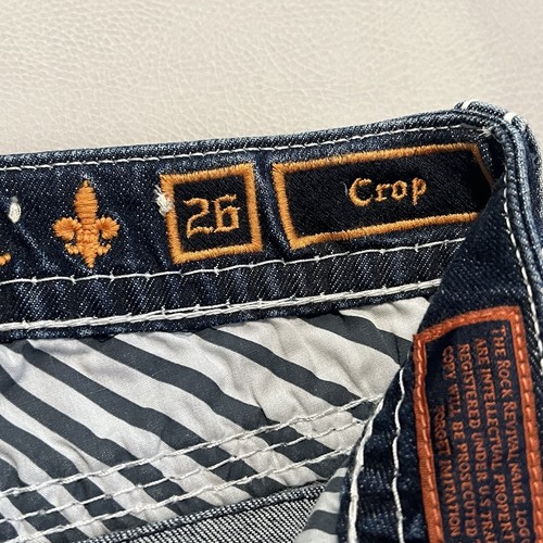 Rock Revival Nancy Crop Capri Jean Women Denim Distressed Stitch Stretch-26-8722 - 第 15/16 張圖片