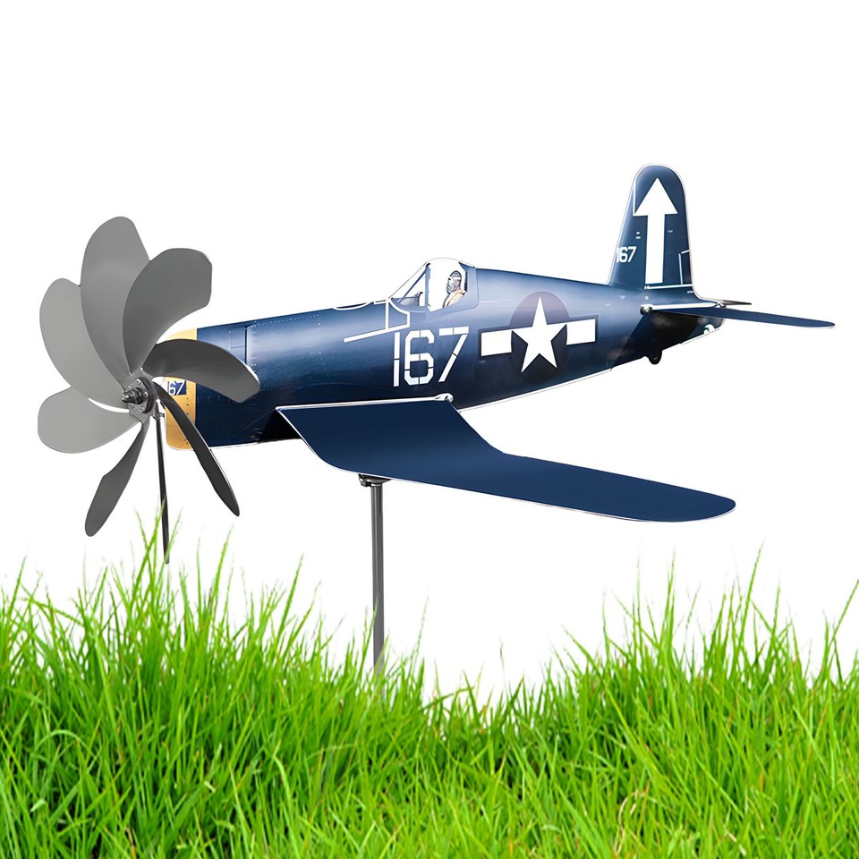 Aircraft Windmill Metal Wind Spinner Airplane Wind Spinner FLAT Yard