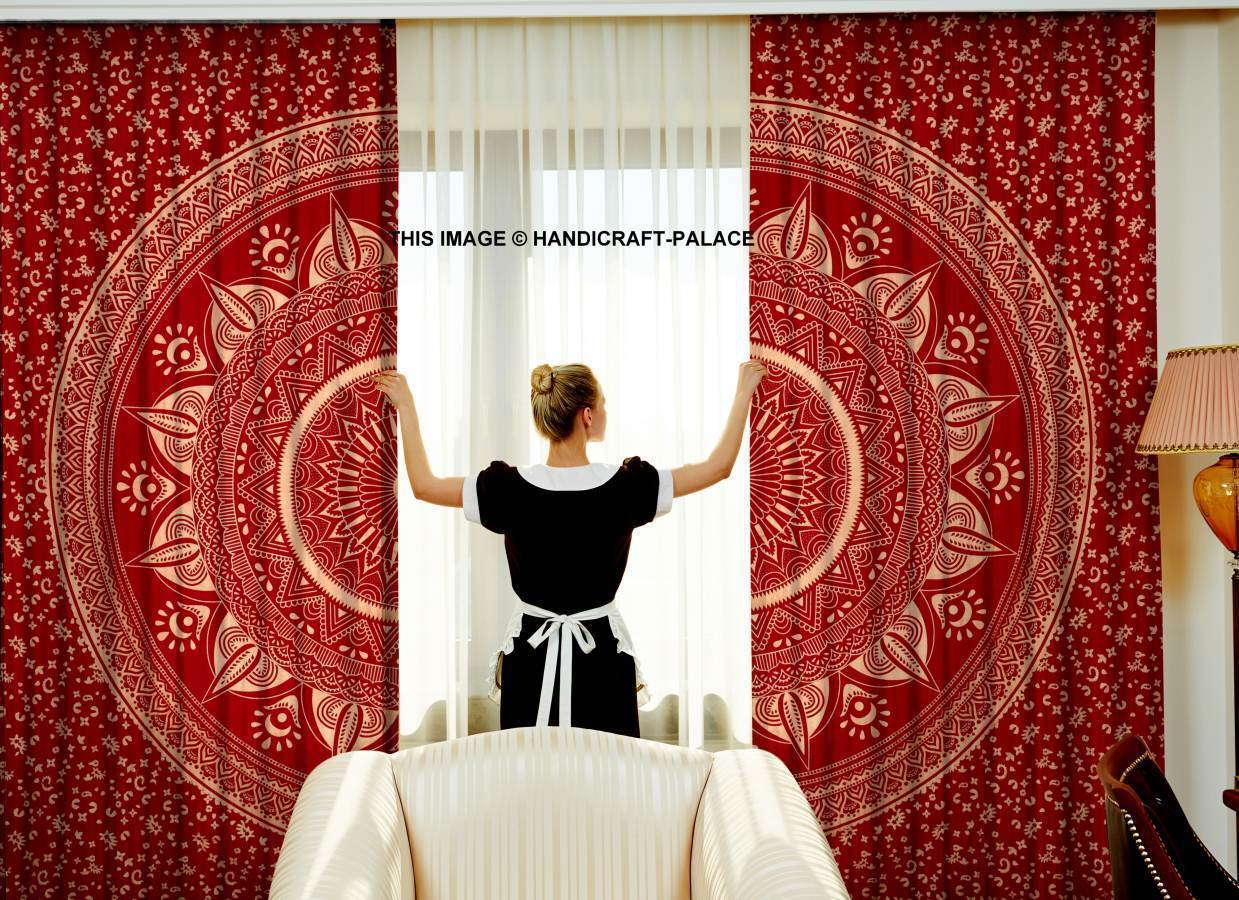 Mandala de India Tul Gasa Puerta Ventana Cortina Panel Fino Bufanda Cenefas