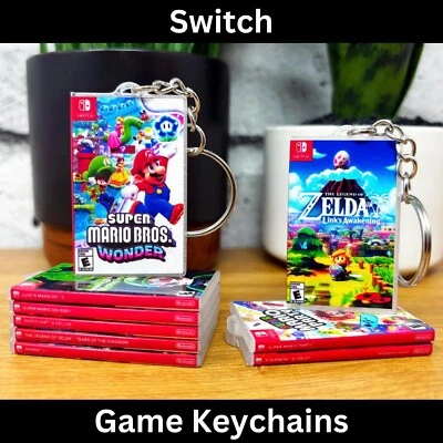 Mini Switch Game Case Keychains, Miniature Nintendo Switch, 3D Mario Gamer Gift - image 1 of 4