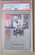 2013 Fleer Showcase Mario Lemieux #3 ULTRA-RED MEDALLION #13/99!! PSA 9 MINT!!!