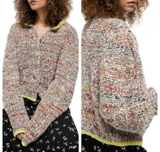 Free People Women's Walk On By Cardigan Size Small Wool Blend Snap Buttons