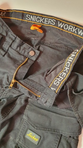 Snickers Stretch Work Trousers W38 L32 Tool Holder Holster Pocket Black Pants - Imagen 9 de 20