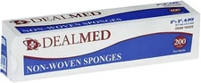 Dealmed Non Woven Sponges Gauze Pads Non Sterile 4 Ply 2" x 2" - 200 Count
