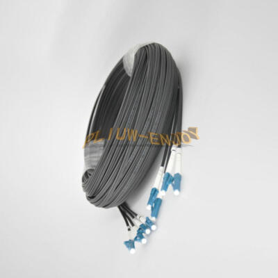 200M Butterfly 4 Cores Outdoor FTTH Fiber Optic Drop Cable SM LC UPC Patch Cord