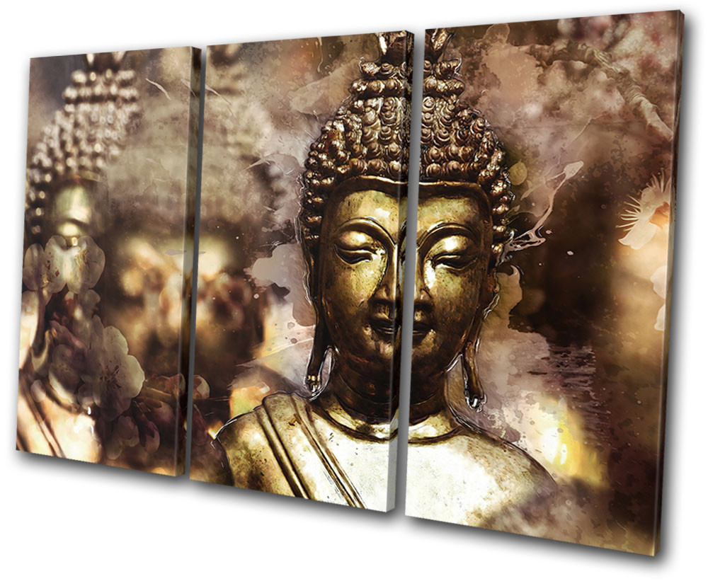 Buddha Buddhism Digi-Painting  Landmarks TREBLE CANVAS WALL ART Picture Print