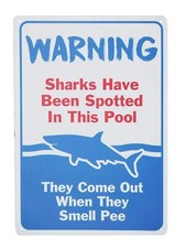Monifith Funny Design Swimming Pool Warning Signs Sharks Have Been Spotted in Th
