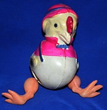 ANTIQUE 1920 THIN CELLULOID EASTER CHICK TOY, MOVEABLE JOINTED LEGS