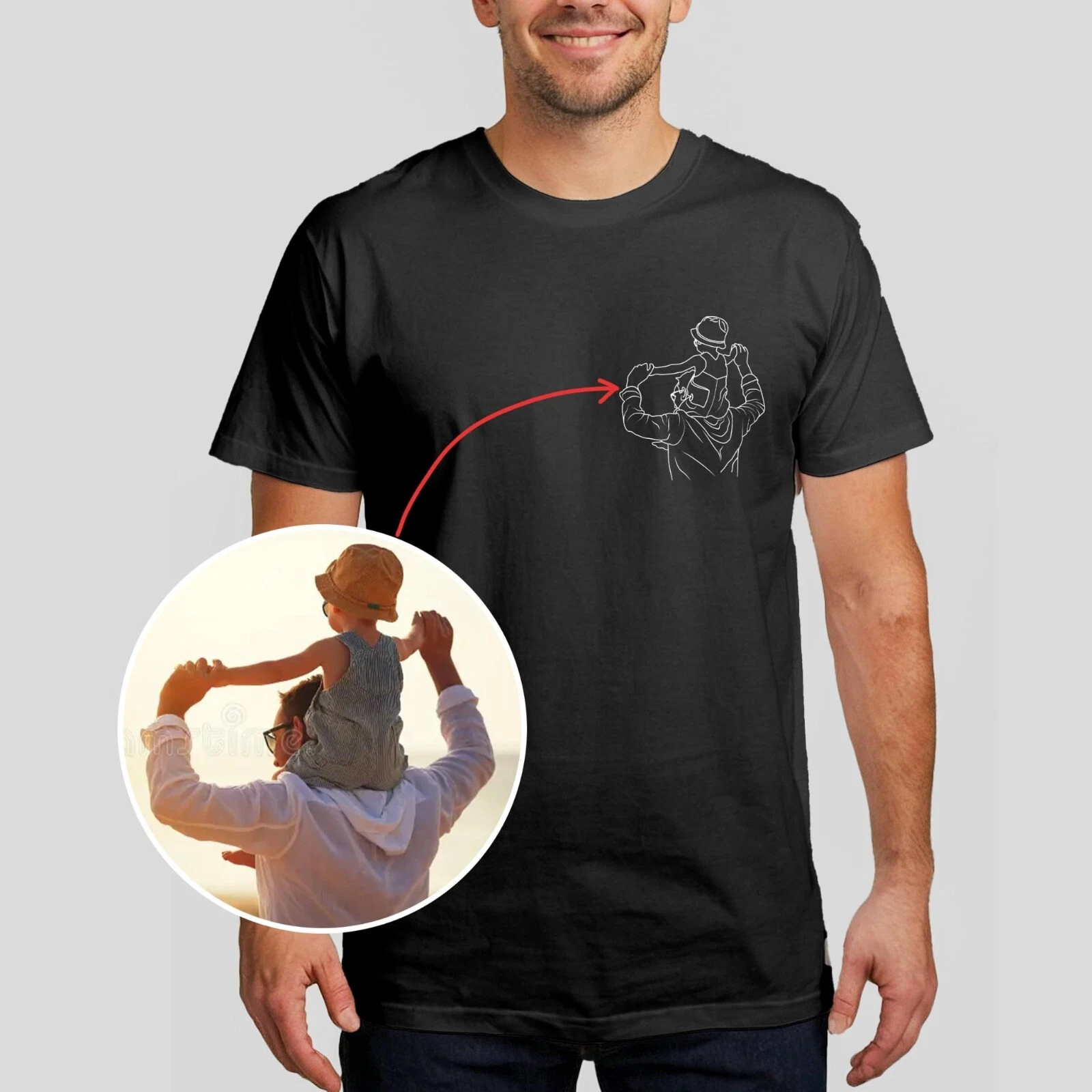 Custom Dad Photo T-Shirt Hoodie Sweatshirt Personalised Father's Day Gift Shirt
Opens in a new windo