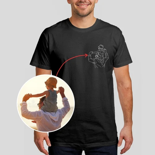 Custom Dad Photo T-Shirt Hoodie Sweatshirt Personalised Father's Day Gift Shirt