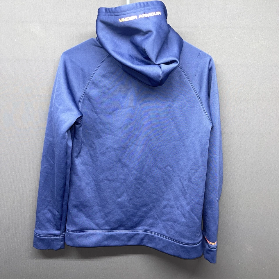 Under Armour Sudadera con Capucha Juvenil Grande Azul YLG Con Y Naranja Bolsillo Foto 4 de 4