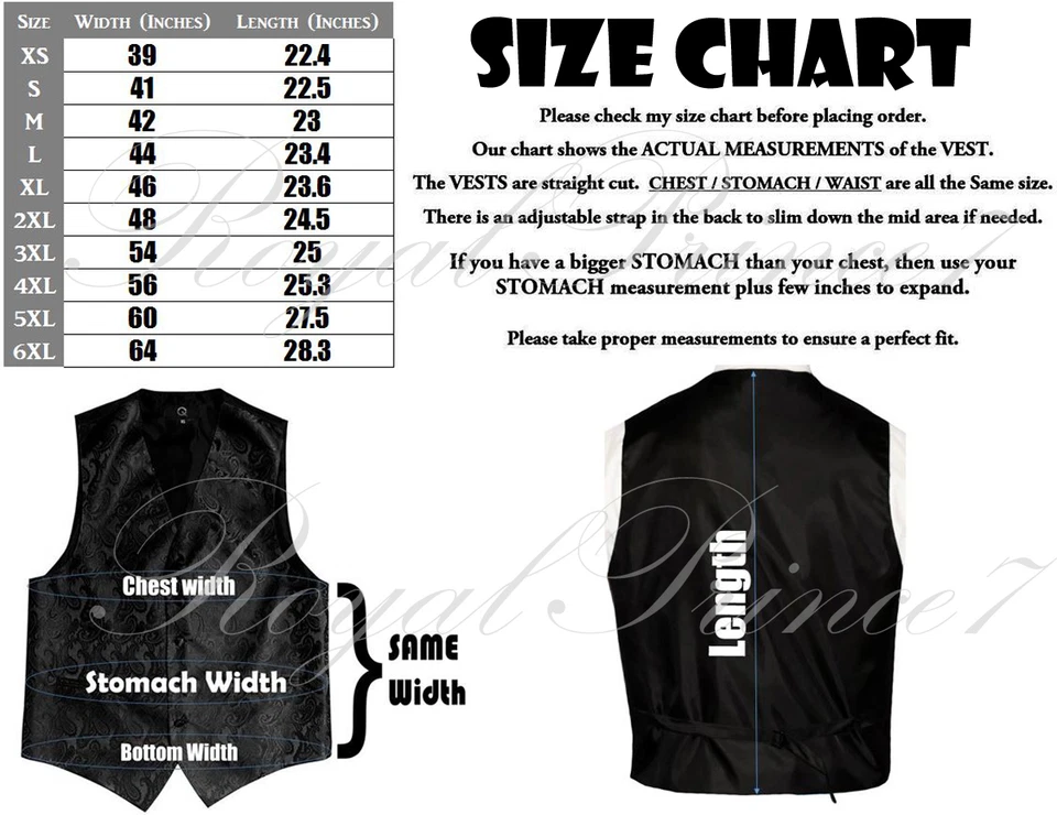 Black XS - 6XL Solid Vest Waistcoat and Neck Tie SET Suit or Tuxedo Formal Prom - Image 3 of 4