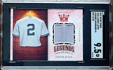DEREK JETER /50 Sport Kings Memorabilia Red Foil Game Worn Stitched Jersey Patch
