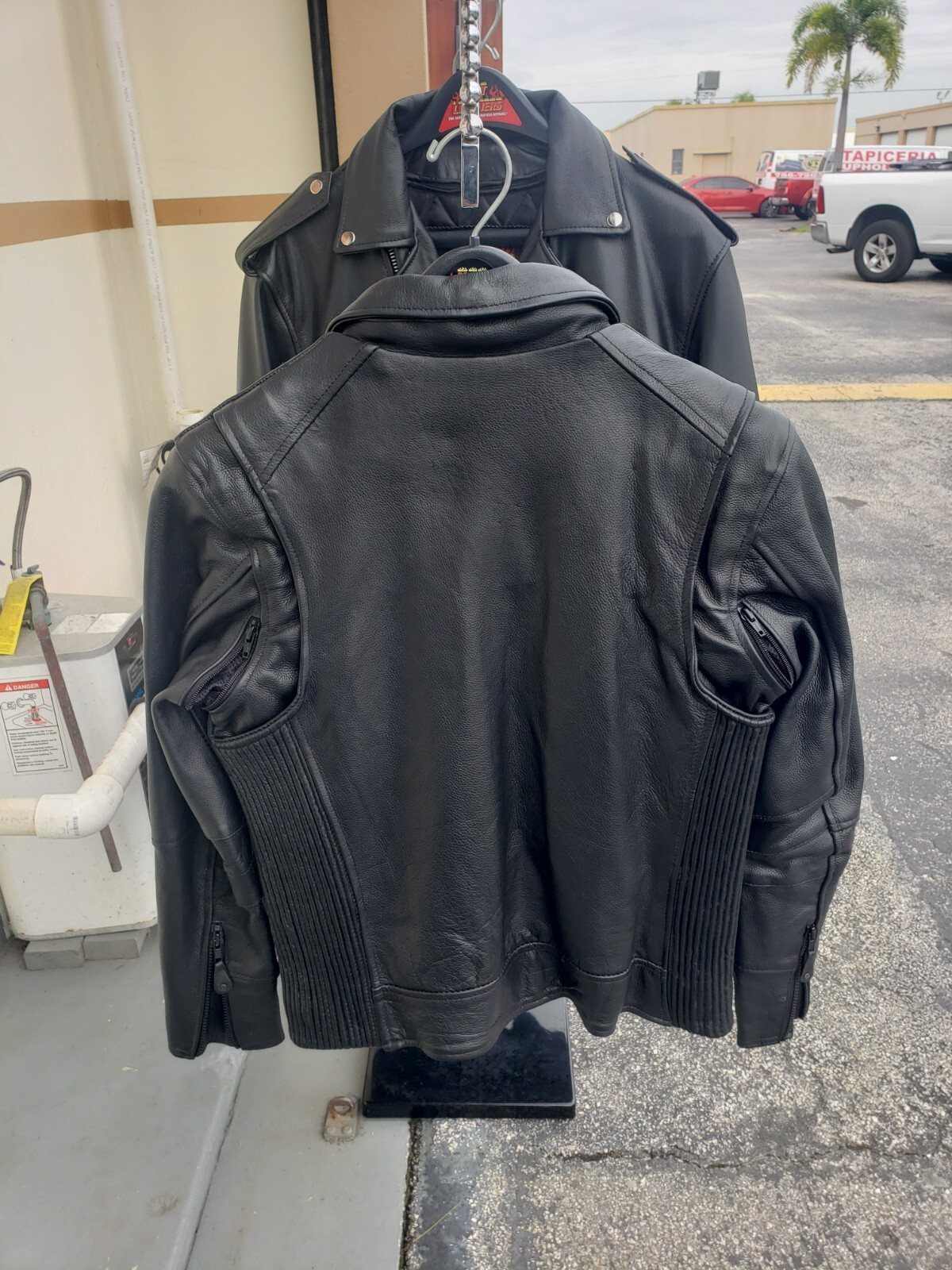 Hot Leathers Damen Lederjacke – 'Embroidered Bling Rose', Schwarz, Mittelschweres Rindsleder, Geflochtene Nähte