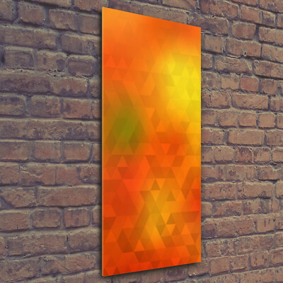 Wand-Bild Kunstdruck aus Hart-Glas Hochformat 50x125 Abstrakte Dreiecke