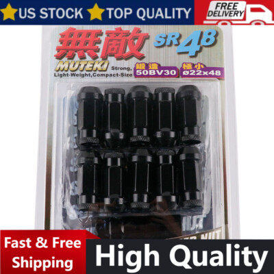 MUTEKI SR48 20PCS EXTENDED WHEELS TUNER LUG NUTS (OPEN END/12X1.25/BLACK)