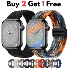 Braided Magnetic Apple Watch Band   Stretchy  Comfortable Fit 41mm / 49mm Strap
