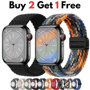 Braided Magnetic Apple Watch Band – Stretchy & Comfortable Fit 41mm / 49mm Strap