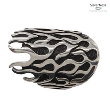 SilverNess Men's Jewellery Flame  Ring: 925 Sterling Silver