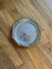 Antico Vassoio in argento sheffield silver plated Rotondo inciso d' epoca 800