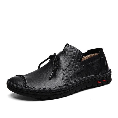 Handmade Leather Shoes Men's Comfortable Sneakers Slip on Loafers Driving Shoes - Picture 15 of 17