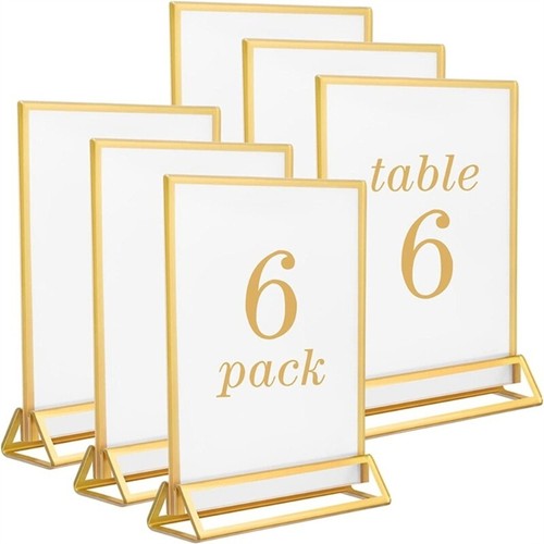 Clear Acrylic Sign Holder Double Sided Menu Picture Frame Wedding Table-Numbers - Picture 7 of 8