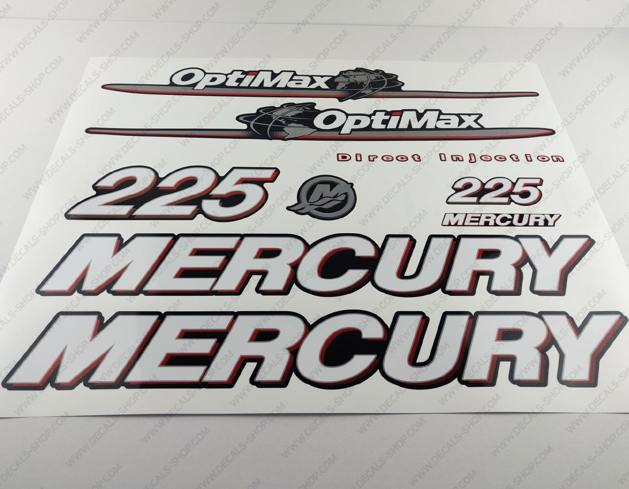 Mercury Optimax Pro XS Outboard Decal Set Kit - E-Man Ink