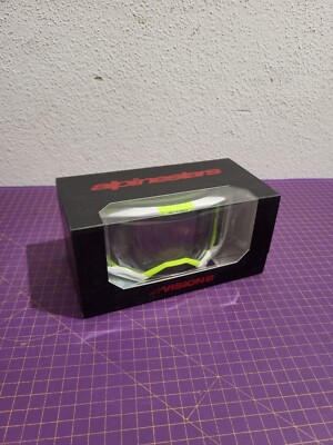 Alpinestars Vision 8 Wordmark Goggle Motorcross Brille White Yllw Fluo Mirror Si