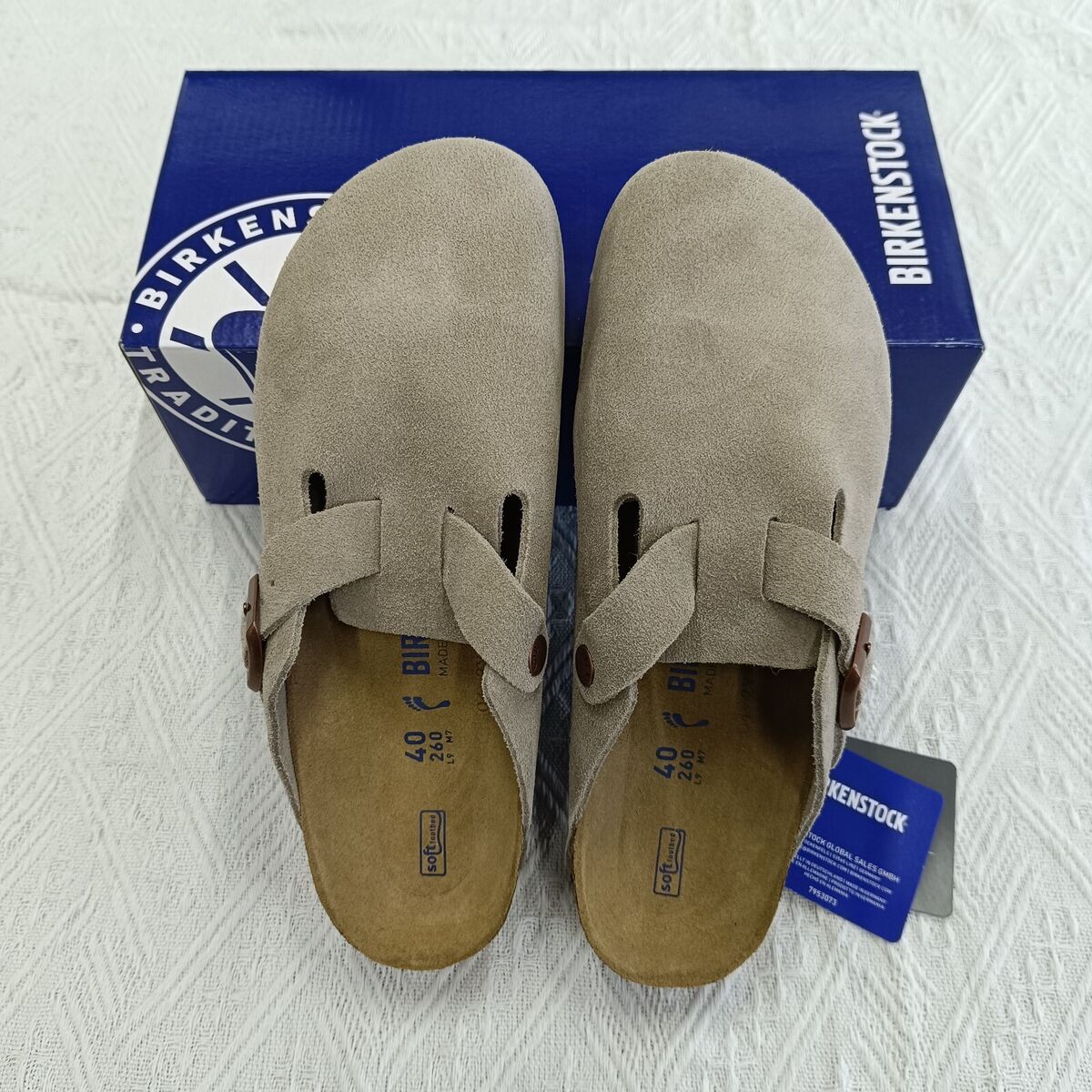 Birkenstock Boston Soft Footbed Suede Leather Taupe N/Wide Birkenstock Boston Soft Footbed Suede Leather Taupe N/Wide
