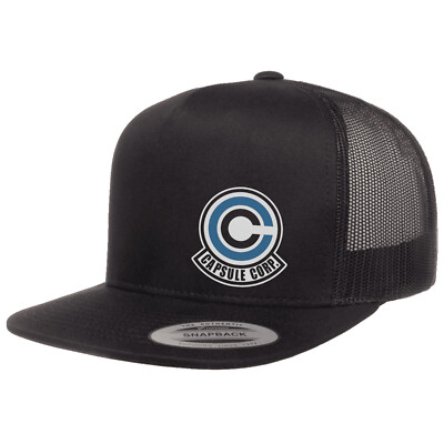 Capsule Corp Anime Flat Bill Ball Cap Trucker Hat