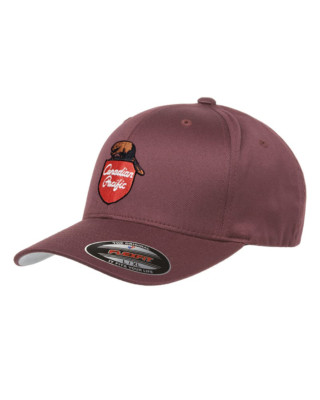 Canadian Pacific (CP) 1960's Beaver Shield Embroidered Flexfit S/M Cap - Maroon