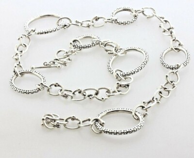 Michael Dawkins Sterling Silver 925 Starry Night Reptile Dotted Necklace - 18.5''
