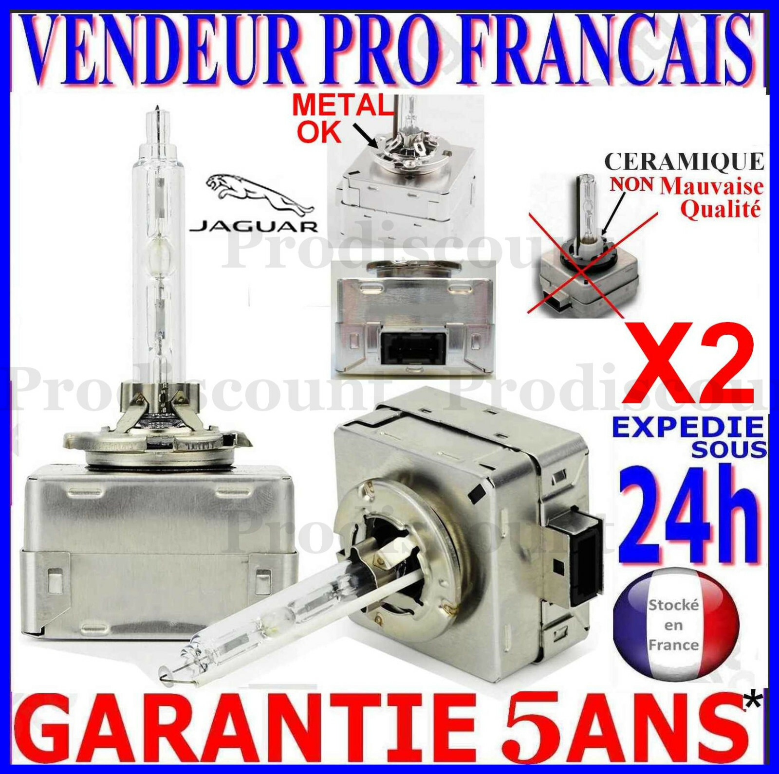 Ampoule D3S Xénon 35W en verre de quartz anti-UV pour phare de prestige