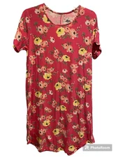 Bobbie Brooks Nightgown Sleep Shirt Medium (8/10) Hot Pink Floral NWT Polyester
