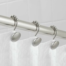 Hotel Style Peyton Shower Hooks With Easy Glide, Brushed Nickel