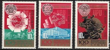 RUSSIA,USSR:1974 SC#4248-50 MNH UPU Century s440/AF1386