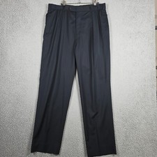 Brooks Brothers Dress Pants Mens 35x33 Black Pleated Straight Fit Quiet Luxury