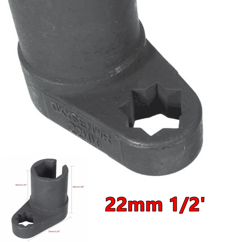 Universal Black 22mm 1/2'' Oxygen Sensor Socket Wrench Removal Tool For Car SUV Foto 3 de 4
